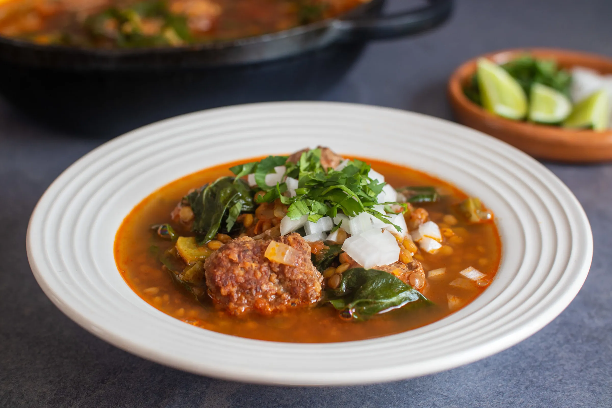 Meatball & Lentil Soup - 370 Calories