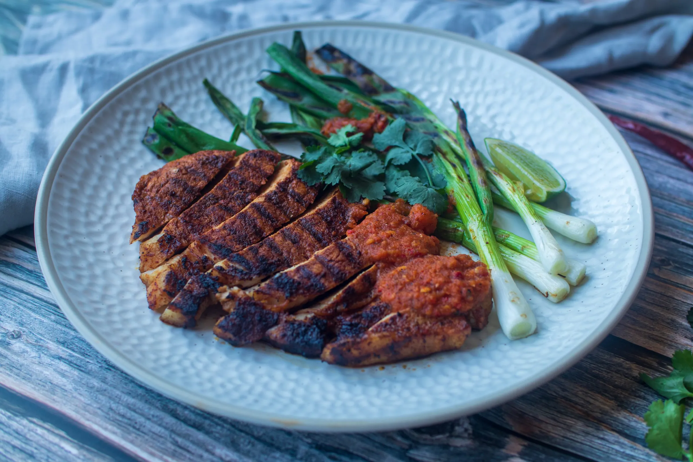 Grilled pork chop with ancho & morita chilli