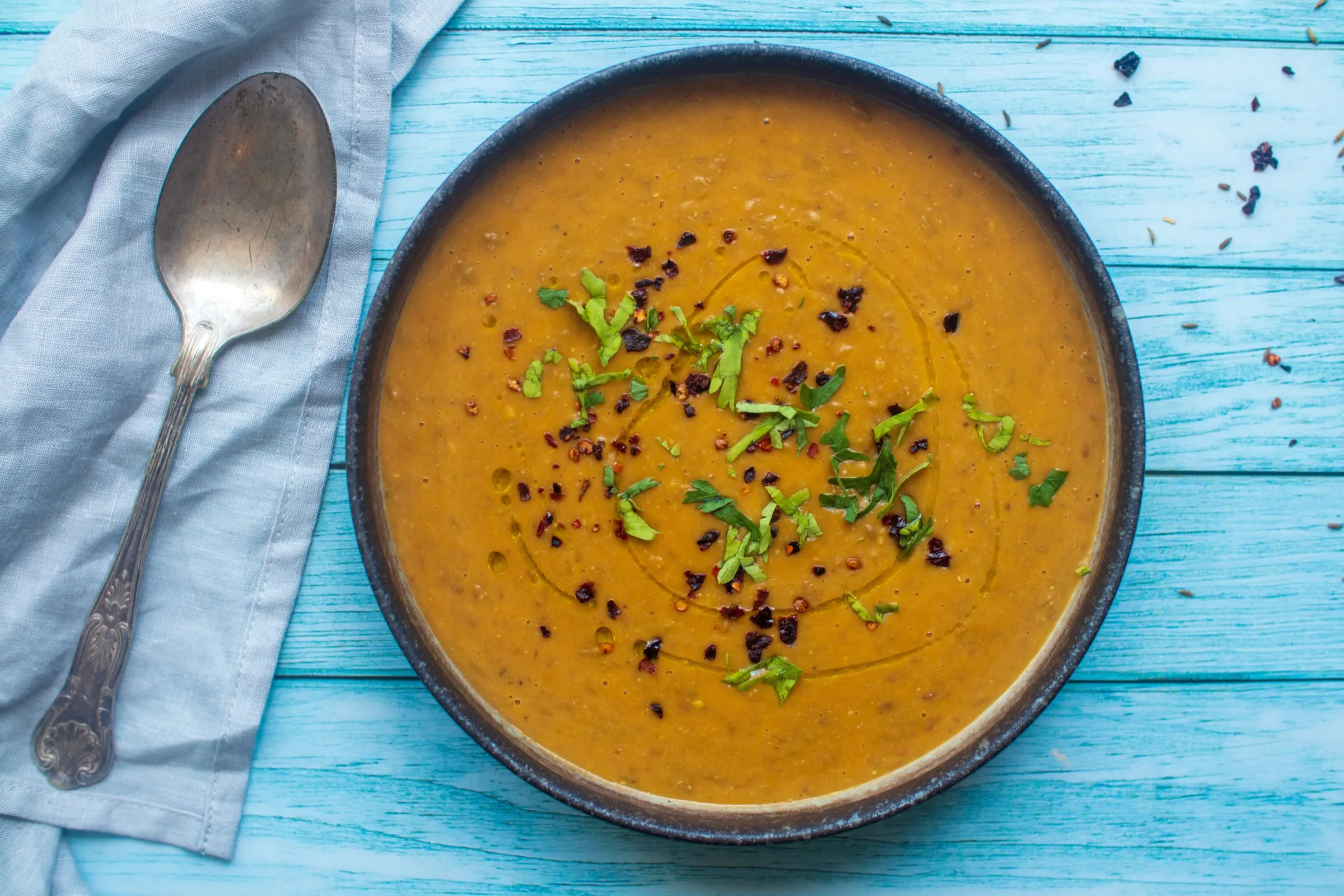 Butternut squash soup with coconut and chipotle